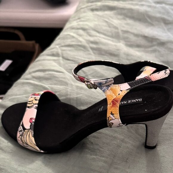 NWOT Dance America Colorblock Suede Dance Heeled Sandal - Picture 4 of 4